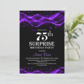 Invitation Black and Purple Surprise 75e anniversaire (Debout devant)