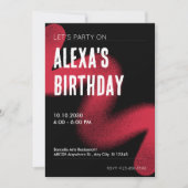 Invitation Black and Red Modern Grunge Art moderne Anniversai (Devant)