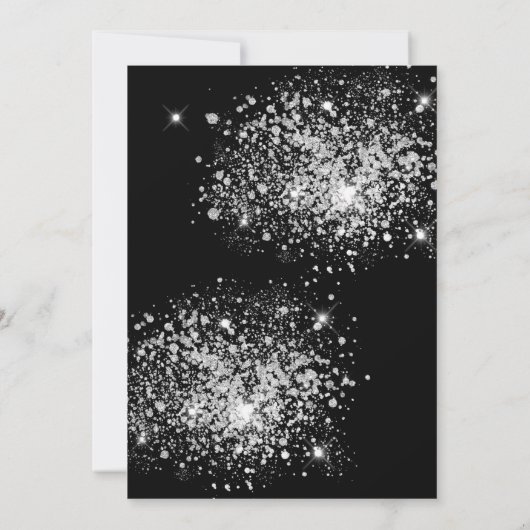 Invitation Black and Silver Glitter New Year's Eve Party (Dos)