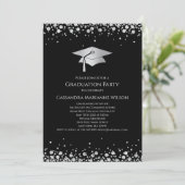 Invitation Black and Silver Graduation (Debout devant)