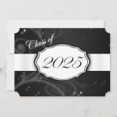 Invitation Black and White 2025 Graduation Party (Devant)