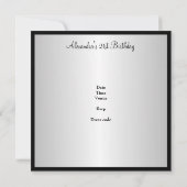 Invitation Black and White 21e fête d'anniversaire (Dos)