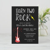 Invitation Black and White Born Two Rock Guitare 2e anniversa (Debout devant)