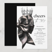 Invitation Black and White Bow 30th Birthday Party (Devant / Derrière)