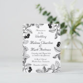 Invitation Black and White Dahlia Elegant Rustic Custom (Debout devant)