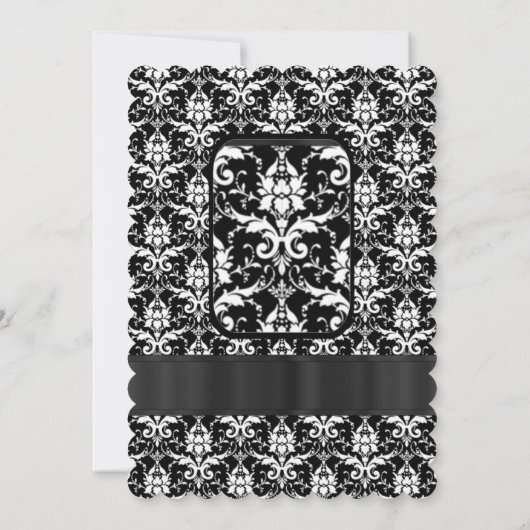 Invitation Black and white damask (Dos)