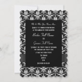Invitation Black and white damask (Devant)