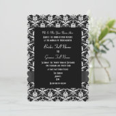 Invitation Black and white damask (Debout devant)