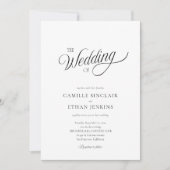 Invitation Black and White Elegant All in One Wedding (Devant)