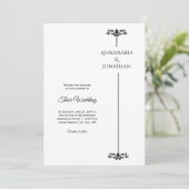 Invitation Black and White Elegant Minimalist Photo Wedding | (Debout devant)