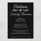 Invitation Black and White Family Reunion Elegant Script  Inv (Devant)