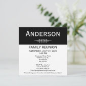 Invitation Black and White Family Reunion Square Simple  (Debout devant)
