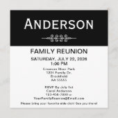 Invitation Black and White Family Reunion Square Simple  (Devant)