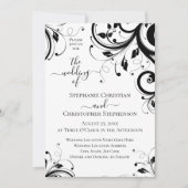 Invitation Black and White Festiver Swirl QR Code All in One  (Devant)