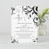 Invitation Black and White Festiver Swirl QR Code All in One  (Debout devant)