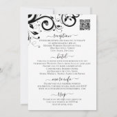 Invitation Black and White Festiver Swirl QR Code All in One  (Dos)