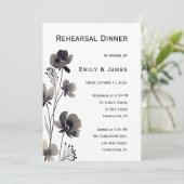 Invitation Black and White Floral Wedding (Debout devant)