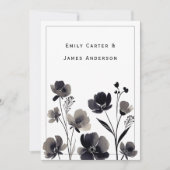 Invitation Black and White Floral Wedding (Devant)
