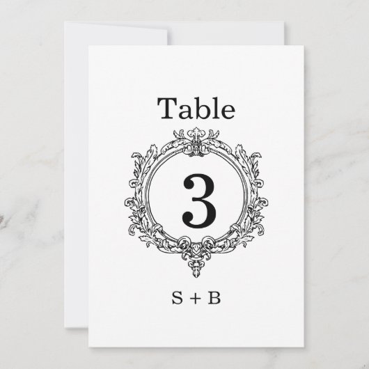 Invitation black and white foliage Crest wedding (Devant)