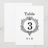 Invitation black and white foliage Crest wedding (Devant / Derrière)