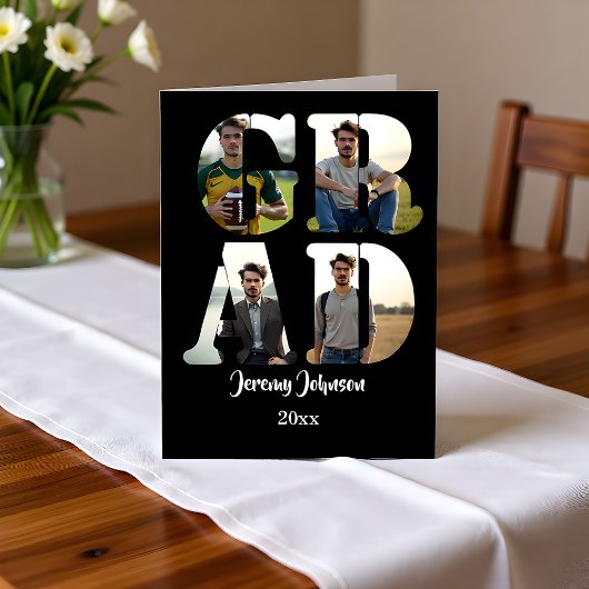 Invitation Black and White GRAD Photo Announcement