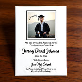 Invitation Black and White GRAD Photo Announcement