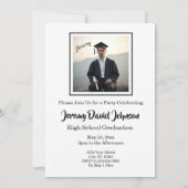 Invitation Black and White GRAD Photo Party  (Dos)