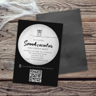 Invitation Black and White Halloween Party Spooktacular