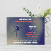 Invitation Black and White Halloween Scary Black Spider (Debout devant)