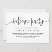 Invitation Black and White Jolie Calligraphie Bienvenue (Devant)
