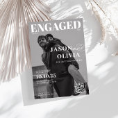 Invitation Black and White Magazine Cover Engagement Party