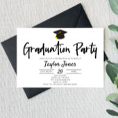 Invitation Black and White Minimal Graduation Party