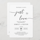 Invitation Black And White Minimalist Wedding (Devant / Derrière)