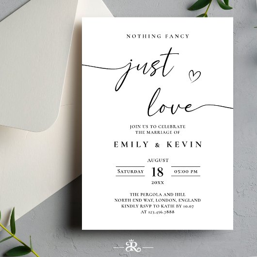 Invitation Black And White Minimalist Wedding 
