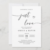 Invitation Black And White Minimalist Wedding  (Devant)