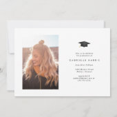 Invitation Black and White Modern Script Photo | 2 sided (Dos)