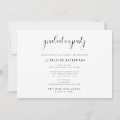Invitation Black and White Simple Photo Graduation Party (Dos)