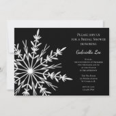 Invitation Black and White Snowflake Winter Bridal Shower (Devant)