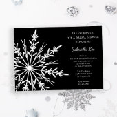 Invitation Black and White Snowflake Winter Bridal Shower