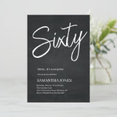 Invitation Black and White Soixante-dixième fête d'anniversai (Debout devant)