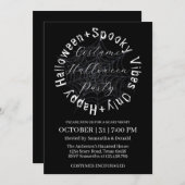 Invitation Black and White Spider Web Halloween Costume Party (Devant / Derrière)