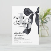 Invitation Black and White Sweet 16 Birthday Party (Debout devant)