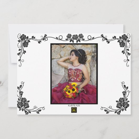 Invitation Black and White Sweet 16 invitation. (Dos)