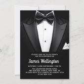 Invitation Black and White Tuxedo Tux Birthday Event (Devant)