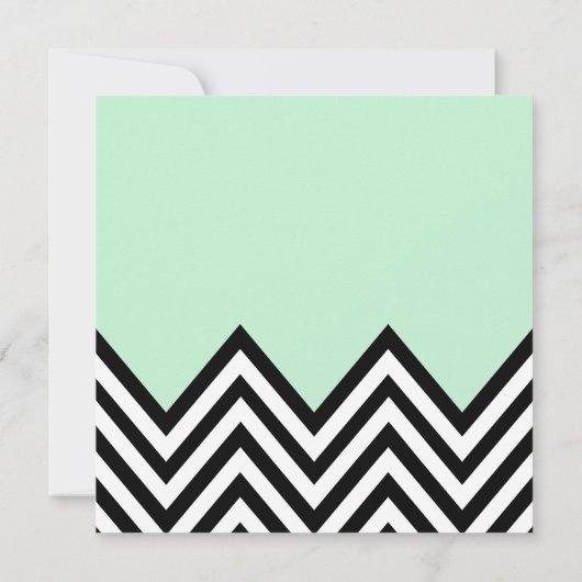 Invitation Black and White Zigzag Pattern, Green, bat mitzvah (Dos)
