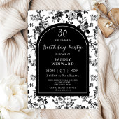 Invitation Black Antique Chinoiserie fête d'anniversaire