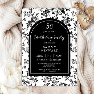 Invitation Black Antique Chinoiserie fête d'anniversaire