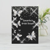 Invitation Black argent papillon scintillant parties scintill (Debout devant)