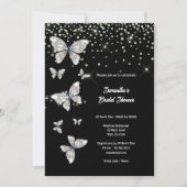 Invitation Black argent papillon scintillant parties scintill (Dos)