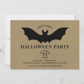 Invitation Black Bat Russe Kraft Halloween Party (Devant)